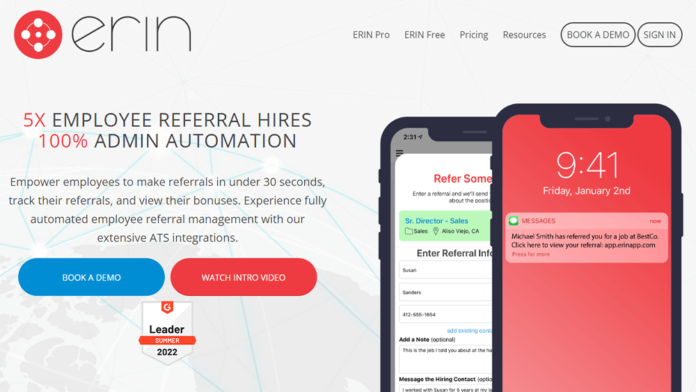 Screenshot of ERIN | JobFairX
